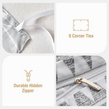 Lekesky Duvet Cover Queen Size, Grey Breathable Comforter Cover Queen Size 3pc Ultra Soft Brushed Bedding Duvet Cover Set with Zipper Ties (1 Duvet Cover 90x90 inches with 2 Pillow Cases) Lekesky