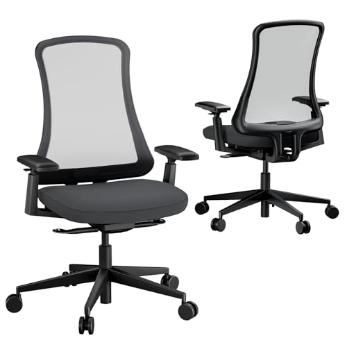 ProtoArc Ergonomic Office Chair - Flexer Computer Chair, Foam Cushion Sliding Seat, Breathable Mesh from Wintex, 125° Reclining Swivel Desk Chairs for Home, Office & Study - Black ProtoArc
