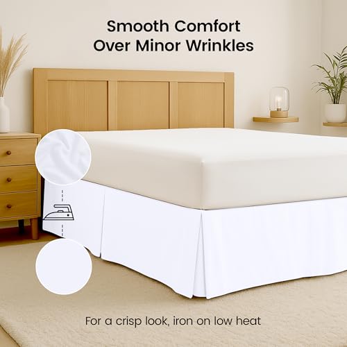 Utopia Bedding Full Bed Skirt - Soft Quadruple Pleated Ruffle - Easy Fit with 16 Inch Tailored Drop - Hotel Quality, Shrinkage and Fade Resistant (Full, White) Utopia Bedding