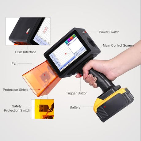 PEKOKO 10W Portable Laser Marking Machine L4Ultra Laser Marker Engraving Machine for Marking on Metal,Plastic,Carton,Leather,Wood,Silcone,Canvas,Glass,Rubber,Stainless Steel PEKOKO