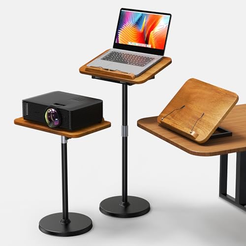 2 in 1 Dual-use Laptop Floor Stand & Laptop Stand for Desk, Solid Wood Portable Small Standing Desk with Adjustable Height from 16.5" to 51", Tall Portable Table for Office, Home, Study, Entertainment NAMON