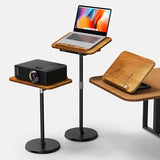 2 in 1 Dual-use Laptop Floor Stand & Laptop Stand for Desk, Solid Wood Portable Small Standing Desk with Adjustable Height from 16.5" to 51", Tall Portable Table for Office, Home, Study, Entertainment NAMON