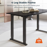 FitStand 4 Legs Standing Desk, Large 79x31 Inches Electric Adjustable Height Desk with Splice Board, Stand Up Desks Home Office Computer Workstation, Black FitStand