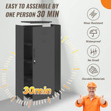 Steehoom Locker Cabinet, 59.06" H Black Metal Locker Storage Cabinet for Employees with Locking Door and 2 Shelves Kids Locker Tool File Cabinets for Bedroom, Home Office, Garage, Bathroom Steehoom