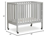 Dream On Me Jett Non-Full Size Folding Convertible Crib, Lightweight Portable Crib, Three Adjustable Mattress Height Settings, Easy to Fold Travel Crib, 1.5” Mattress Pad Included Dream On Me