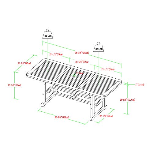 Walker Edison 7 Person Outdoor Wood Chevron Patio Furniture Dining Set Extendable Table Chairs Bench All Weather Backyard Conversation Garden Poolside Balcony, 6 Piece, Brown - WoodArtSupply