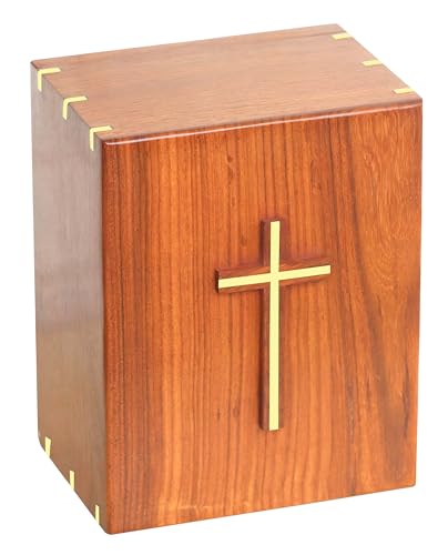 Wooden Urn Box For Human Ashes | Wood Cremation urns | Handmade Urn Box For Male and Female | Adult Urns | Funeral Urns | Burial urns | Decorative Urns | Rosewood Urns | Brass Cross urns Solid Wood Handicrafts