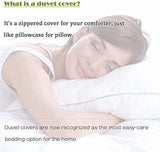 FADFAY Floral Duvet Cover Set 100% Cotton Green Striped and Beige Bedding White Flower Branches Print 600 TC Soft Reversible Zipper Bed Cover & 2 Pillowcases,King/Cal King(106x92) FADFAY