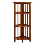 Casual Home 4-Shelf Corner Folding Bookcase, Honey Oak Casual Home