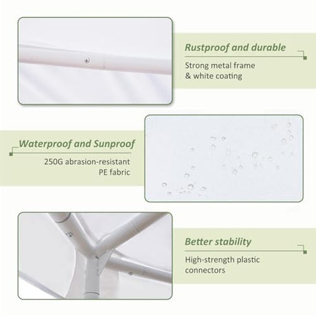 Outdoor Party Tent 20 X 15 FT White Party Tents for Parties with 2 Doors and 6 Removable Sidewalls Wedding Tents Double Pointed Top Design Heavy Duty Canopy for Weddings Backyard Events RocVanc