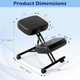 Giantex Ergonomic Kneeling Chair for Office, Knee Stool Chair w/Adjustable Height and Seat Angle to Relieve Pain, Posture Desk Chair w/Lockable Universal Wheels, Thick Padded Cushions, Black (1) Giantex