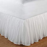 Greenland Home Fashions Cotton Voile Bed Skirt, Lined, White, King 18-inch L Greenland Home Fashions