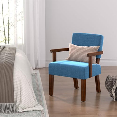 FAGAGA Accent Chair with Solid Wood Frame,Arm Chairs with Soft Seat and Armrests,Upholstered Reading Leisure Chair for Living Room,Bedroom,Office,Waiting Room FAGAGA