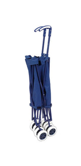 VersaCart Transit -The Original Patented Folding Shopping and Utility Cart, Water-Resistant Heavy-Duty Canvas with Cover, Double Front Swivel Wheels, Compact, Transport Up to 120 Pounds, Blue Versacart