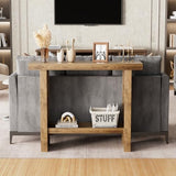 LIFECHOVY Farmhouse Wood Entryway Table Narrow Console Tables with Storage Behind The Couch Sofa, Entrance Side Table with Shelves for Hallway, Living Room, Foyer, Rustic LIFECHOVY