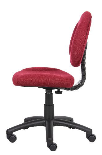 BOSS Office Products Perfect Posture Delux Fabric Task Chair Without Arms in Burgundy (B315-BY) BOSS