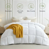 L LOVSOUL Down Alternative Queen Comforter Duvet Insert,All Season Duvet Insert with Corner Tabs,White Comforter Queen Size 90x90Inches L LOVSOUL