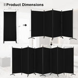 8 Panel Room Divider, Portable Room Dividers Folding Privacy Screens, 172" W Freestanding Fabric Divider for Room Separation, Partition Room Divider Panel for Dorm Home Studio Office, Black TANGJEAMER