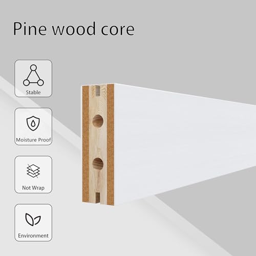 BARNSMITH 32in x 80in Glass Barn Door Slab,5-Panel Frosted Glass Solid Wood Slab with Water-Proof PVC Surface,No Pre-drilled Holes,Door Panel Only,White BARNSMITH