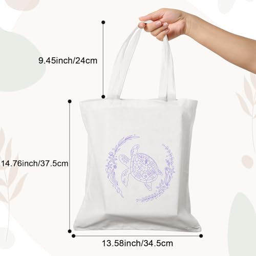 Nuberlic Canvas Tote Bag Embroidery Kit for Beginners Adults -Cross Stitch Kits Needlepoint with Sea Turtles Pattern Bag Reusable Eco-Friendly Shopping Bag
