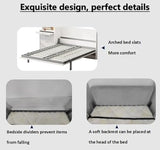 Harper & Bright Designs Full Size Murphy Bed, Morden Full Vertical Murphy Bed Frame with Shelf and Drawers, Wall Bed Hidden Bed Gas Struts, White Harper & Bright Designs
