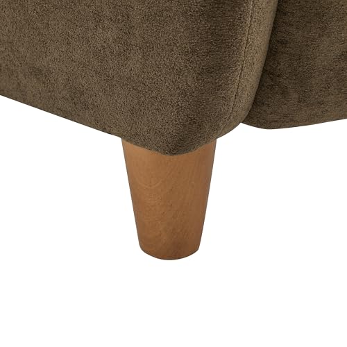 Christopher Knight Home Auden Wingback Accent Chair, Fabric Club Chair, Velvet Upholstered Armchair, Curved Backrest Single Sofa, Soft Cushion Seating, Reading Lounge Chair for Living Room, Brown Christopher Knight Home