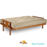 Nirvana Futons Stanford Futon Set - Queen Size, Frame, 8" Mattress, Twill Khaki Tan Cover Nirvana Futons