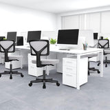 DUMOS Small Office Chairs with Wheels, Ergonomic Adjustable Home Desk Swivel Rolling Task Chair No Arms, Comfy Mesh Mid Back Computer Work Vanity Desk Chairs for Small Spaces, Dark Grey DUMOS