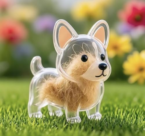 Dog Hair Collector Keychain Charm Memorial Storage Box, Transparent Bottle for Pet Hairs Keychain, Pets Fur Keepsake Keyring for Collecting Hair, Portable Pet Memory Capsule(2)