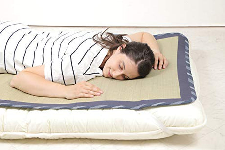 MIINA Japanese Traditional Igusa (Rush Grass) Tatami Mattress, Sleeping Mat, Japanese futon Mattress, Goza Mat (Twin, Natural) 35” X 79” MIINA