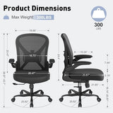 ZZH Ergonomic Office Chair Set of 10 with Adjustable Lumbar Support, Mesh Home Office Desk Chair with Wheels and Flip-up Arms, Black ZZH