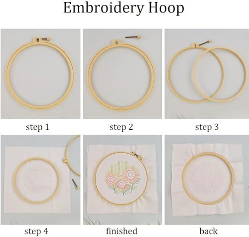 Embroidery Kit for Adults Beginners Starter Stitch Kit with Red Mushroom Plant Pattern Handmade Needlepoint Kits