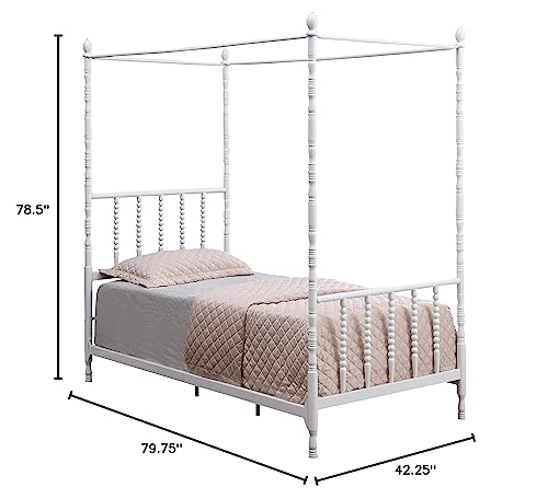 Betony White Canopy Twin Bed by Coaster Home Furnishings - WoodArtSupply