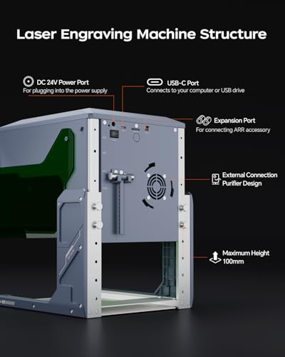 Gorifei F1 5000mW Laser Engraver Machine, Portable & Smart with Display Screen, Wireless/SD Card/Offline Engraving, Deeplaser Self Developed System for Wood, Acrylic, Leather, Laser Class 1 GORIFEI