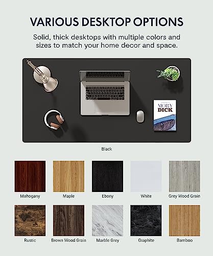 FLEXISPOT Standing Desk 48 x 30 Inches Height Adjustable Electric Sit Stand Home Office Desks Whole Piece Desk Board (Black Frame + Black top,2 Packages) FLEXISPOT