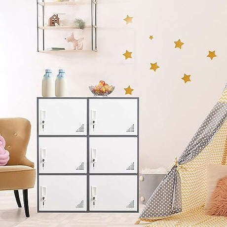 iCHENGGD 3 Door Metal Locker Steel Storage Cabinet, Office Storage Lockers for Employees, Vertical Metal Cabinets for Home,Office,School,Room Storage Organizer iCHENGGD