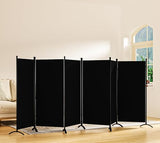 6 Panel Room Divider, Folding Privacy Screen Wall Divider for Room Separation, Freestanding Room Partitions for Home Office Dorm Decor,Black Grezone