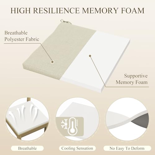 COLAMY Farmhouse Dining Chairs Set of 6, Upholstered Kitchen Chairs with Ladder Back, Modern Wood Side Dining Room Chairs with Wooden Legs for Dinner Rustic Restaurant, Light Brown COLAMY