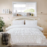 Holawakaka White Waterfall Ruffle Comforter Set Full Size Multi-Layers Ruffled Shabby Chic 3PCS Bedding Set for Girls Women Holawakaka