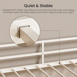 Mixcous Metal Triple Bunk Bed, Twin Over Twin Over Twin Heavy Duty Bunkbeds, Full-Length Guardrail Family-Friendly for All Ages, Bedroom, No Box Spring Needed, Easy Assembly, White Mixcous