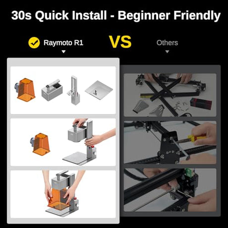 Raymoto 10W Laser Engraver Machine, Portable and Handheld Laser Engraving Machine, 0.08mm Precision & 2000mm/s Lightning Speed Ultra HD Laser Engraver Machines for Wood, Leather, Acylic ect., 10000mW Raymoto