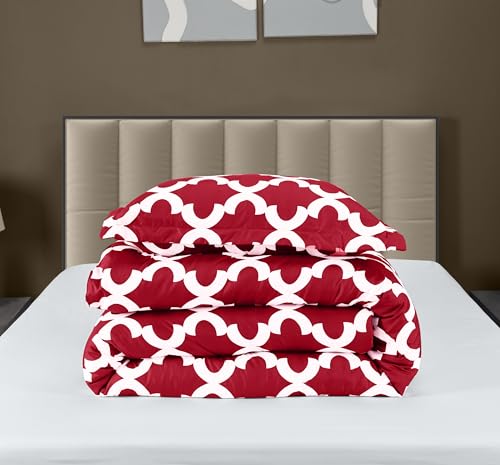 Twin Comforter Set 2 Piece Red by Utopia Bedding, Printed Comforters Twin Size, Bedding Comforters Sets, Down Alternative Soft Bed Set, 1 Comforter (64 x 88 inches) 1 Pillow Shams (20 x 26 inches) Utopia Bedding