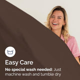 Queen Fitted Bed Sheet - Bottom Single Fitted Sheet Only - Ultra-Soft Hotel Luxury Bedding w/ 8-16 Inch Deep Pockets - Breathable, Cooling & Wrinkle Free - Easy-Care, Fade & Shrink Resistant - Brown CGK Unlimited