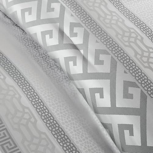 Madison Park Luxury Comforter Set-Traditional Jacquard Design All Season Down Alternative Bedding, Matching Bedskirt, Decorative Pillows, King(104"x92"), Bennett, Geometric Grey, 7 Piece Madison Park