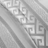 Madison Park Luxury Comforter Set-Traditional Jacquard Design All Season Down Alternative Bedding, Matching Bedskirt, Decorative Pillows, King(104"x92"), Bennett, Geometric Grey, 7 Piece Madison Park