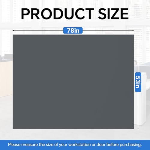 ROYALAY 53 x 78 Inch Privacy Curtains for Room Divider, Desk Shade for Cubicle to Block Light with Hook, Temporary Doors for a Room Privacy, Grey ROYALAY