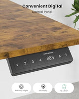 YORIWELL 63 Inches Reversible L Shaped Standing Desk for Home Office, Electric Height Adjustable Corner Computer Desk, Sit Stand up Table with Cup Holder, Ergonomic Gaming Desk, Rustic Brown YORIWELL