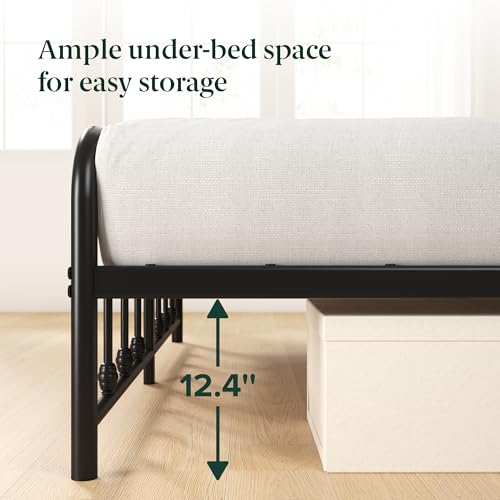 Zinus Leonardo Metal Platform Bed Frame, Victorian Spindle Style Headboard and Footboard, Heavy Duty Bed Base, Ample Underbed Space, Full Zinus