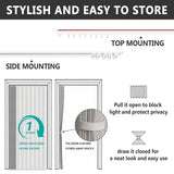 Jilron Accordian Door Curtain,Install Adhesive Track 100% Blackout Doorway Curtains,Suitable for Bedroom,Closet,Interior Room Divider,Gray 43" W×78" L,1 Piece Jilron