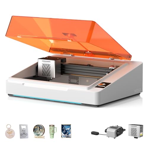 TOOCAA NOVA 20W AI Smart Laser Engraver with 5MP Camera & Auto Focus, Air Assist, Class 1 Fully Enclosed Safety, Dual Channel Exhaust, Plug-and-Play Portable Desktop for Home & Business TOOCAA